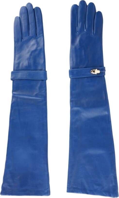 Cavalli Class Elegante lamshandschoenen in klinknagelblauw Blue Unisex