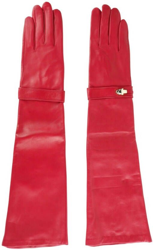 Cavalli Class Red Lambskin Glove Rood Dames