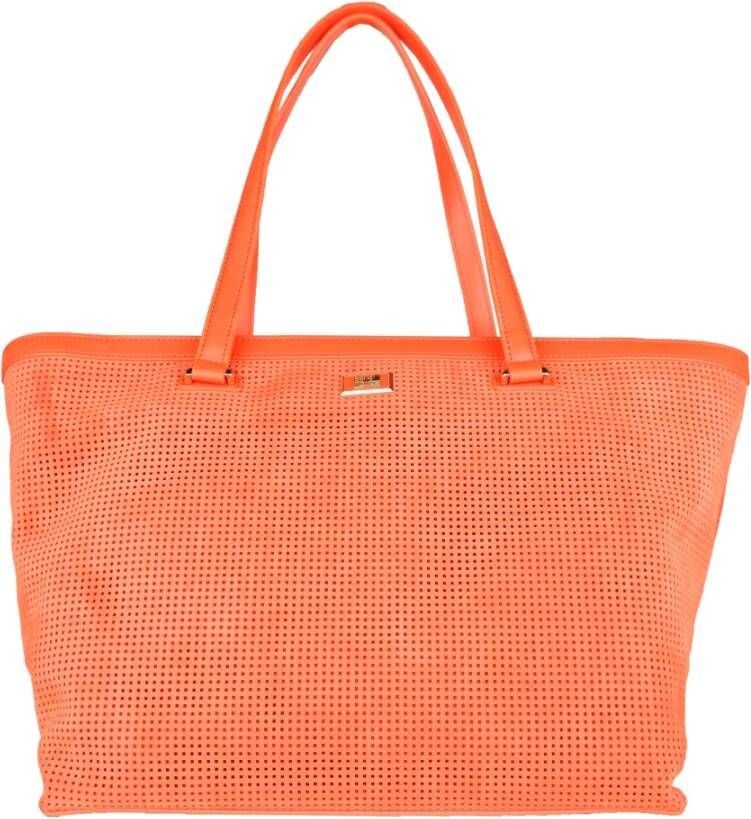 Cavalli Class Oranje Geperforeerde Handtas met Ritssluiting Orange Dames
