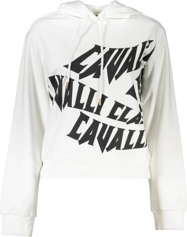 Cavalli Class Wit sweatshirt met capuchon Comfort-Chic stijl White Heren