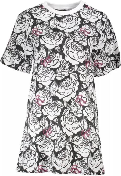 Cavalli Class Elegante Jurk met Korte Mouwen en Ronde Halslijn Multicolor Dames