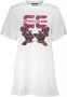 Cavalli Class Elegante witte katoenen dagjurk met print White Dames - Thumbnail 1