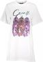 Cavalli Class Chique witte katoenen jurk met iconische print White Dames - Thumbnail 1