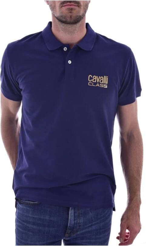 Cavalli Class Polo Shirt Blauw Heren