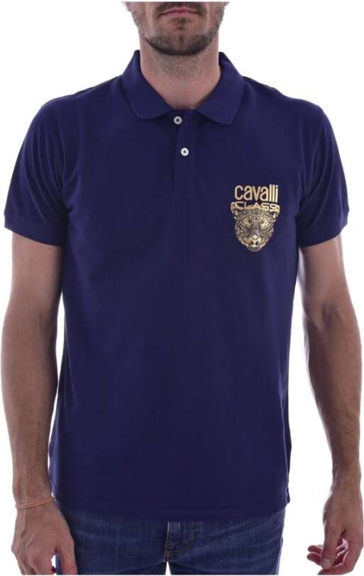 Cavalli Class Polo Shirt Blauw Heren