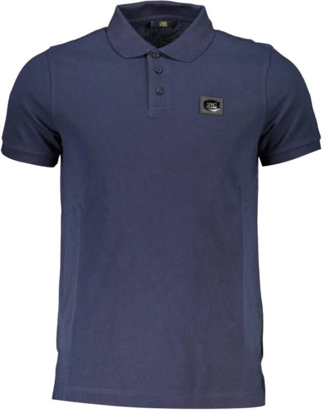 Cavalli Class Blauw Katoenen Polo met Stijlvolle Details Blue Heren
