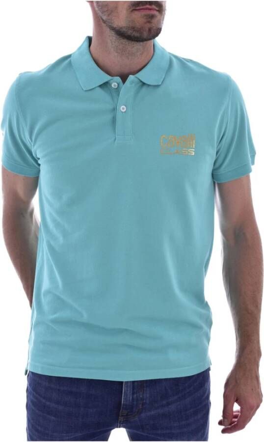 Cavalli Class Polo Shirts Blauw Heren