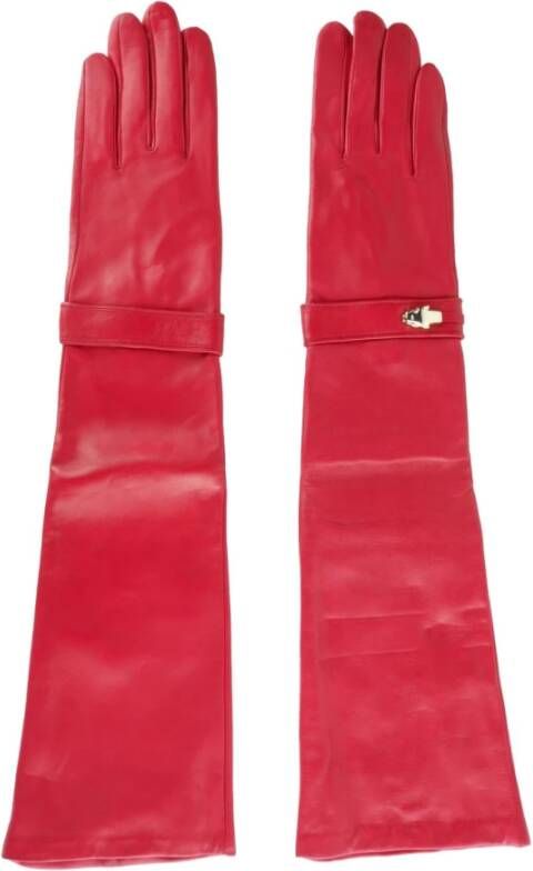 Cavalli Class Red Lambskin Glove Rood Dames