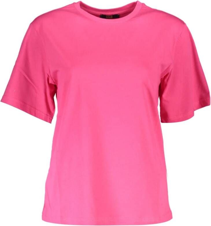 Cavalli Class Roze Katoenen Tops & T-Shirt Korte Mouwen Slim Fit Roze Dames