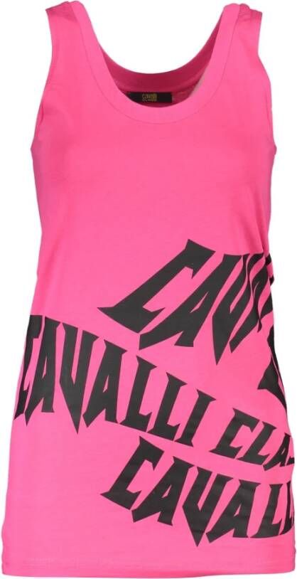 Cavalli Class Elegant Roze Tanktop met Brede Schouders Pink Dames