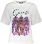 Cavalli Class Chique witte katoenen jurk met iconische print White Dames - Thumbnail 3