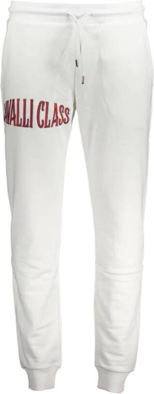 Cavalli Class Sportieve Broek met Elastische Taille en Borduursel White Heren