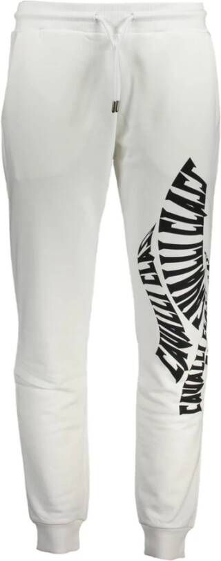 Cavalli Class Sportieve Witte Katoenen Jeans met Elastische Tailleband White Heren