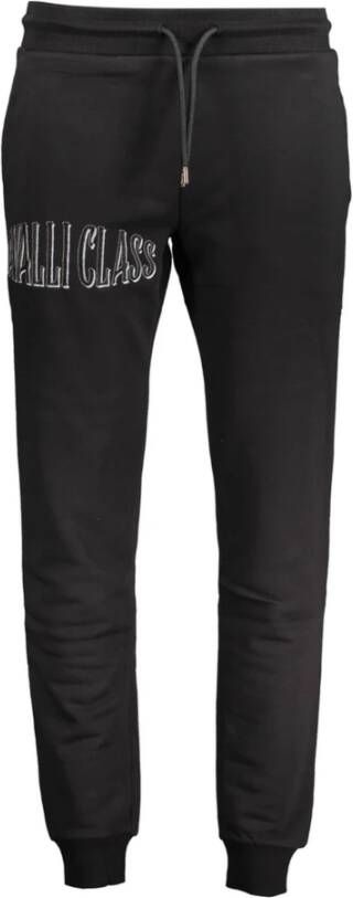 Cavalli Class Sportieve Heren Zwarte Sweatpants met Borduurwerk Black Heren