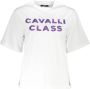 Cavalli Class Elegant wit katoenen T-shirt met ontwerpprint White Dames - Thumbnail 1