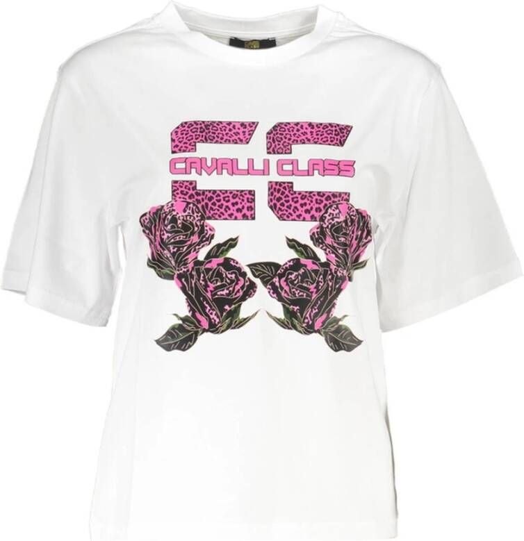 Cavalli Class Stijlvolle Logo Print T-shirt Wit Dames