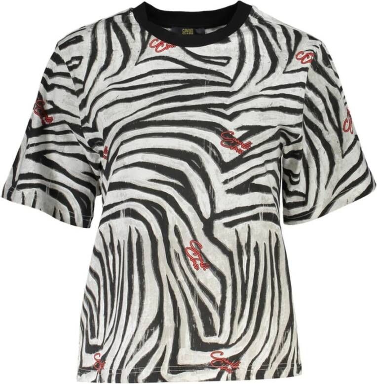 Cavalli Class Zwart dames T-shirt korte mouwen regular fit Zwart Dames