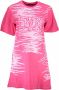 Cavalli Class Elegant Roze Print Jurk Korte Mouwen Pink Dames - Thumbnail 1