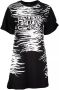 Cavalli Class Elegante bedrukte jurk met korte mouwen Black Dames - Thumbnail 1
