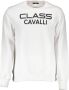 Cavalli Class Witte Katoenen Trui Lange Mouwen Ronde Hals Logo White Heren - Thumbnail 1