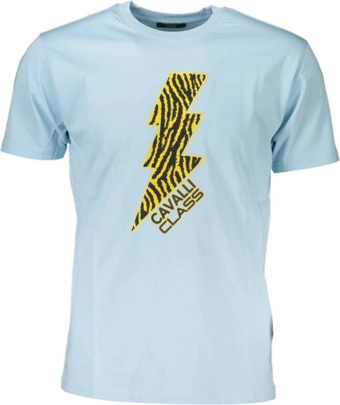 Cavalli Class T-Shirts Blauw Heren