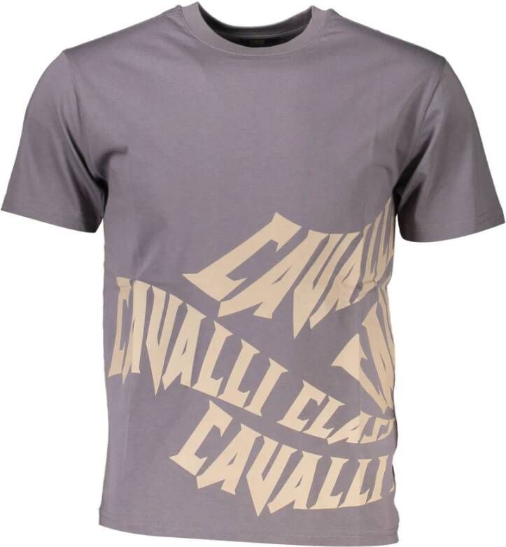 Cavalli Class Grijze Print T-shirt voor Heren Grijs Heren