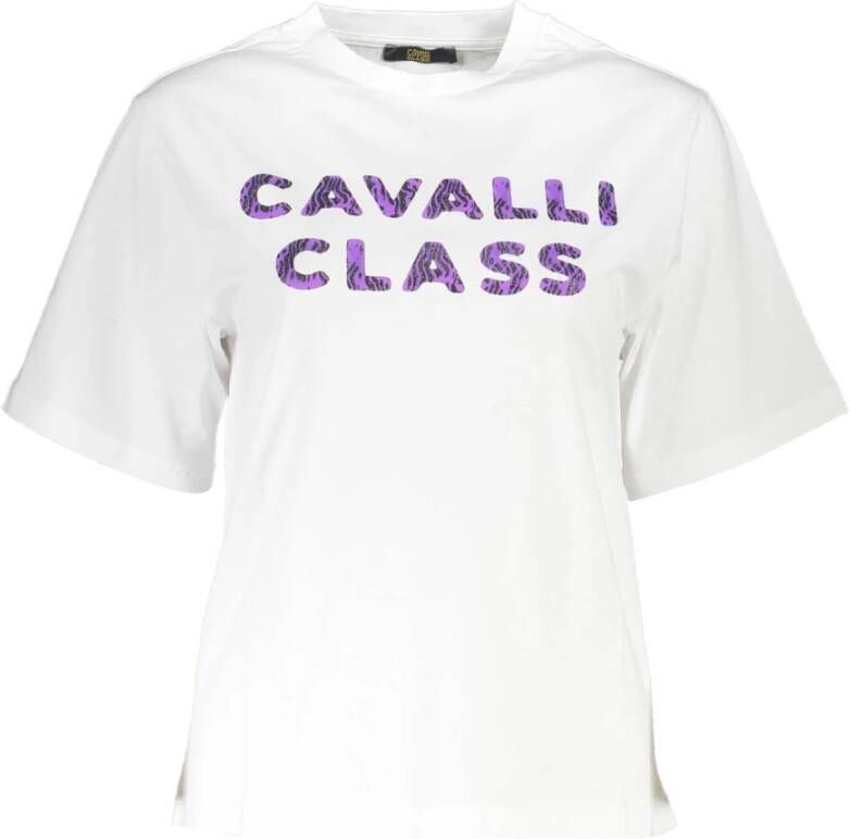 Cavalli Class Stijlvolle Logo Print T-shirt Wit Dames