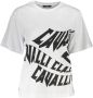 Cavalli Class Witte Katoenen Tops & T-Shirt Korte Mouwen Regular Fit White - Thumbnail 3