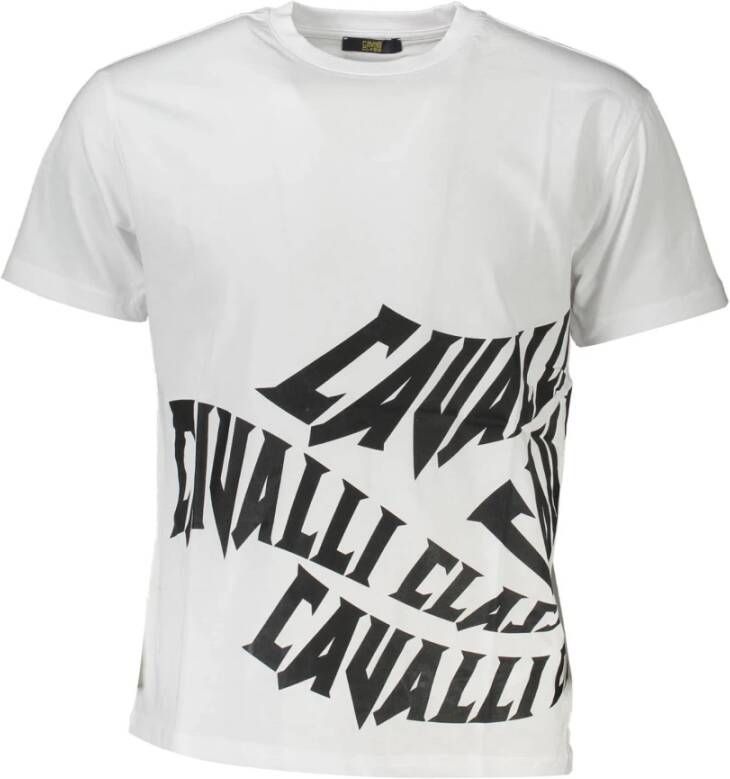 Cavalli Class Stijlvol Logo Print T-Shirt voor Heren White Heren