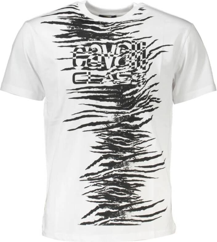 Cavalli Class Stijlvol Logo Print T-shirt Wit Heren