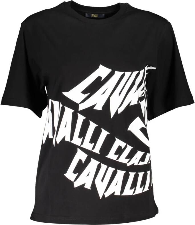 Cavalli Class Korte Mouw Ronde Hals T-Shirt Zwart Black