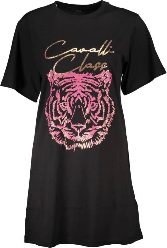 Cavalli Class Korte Mouw Ronde Hals T-Shirt Vrouwen Zwart Black Dames