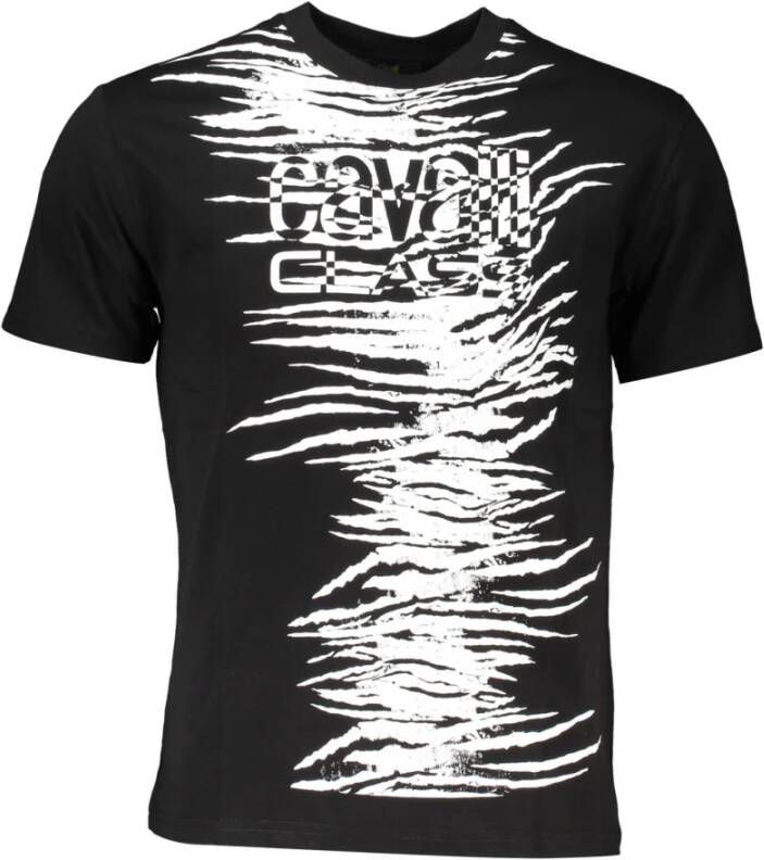 Cavalli Class Elegant Logo T-Shirt met vierkante print Black Dames
