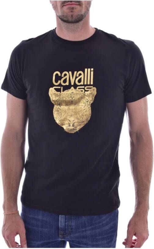 Cavalli Class T-Shirts Zwart Heren