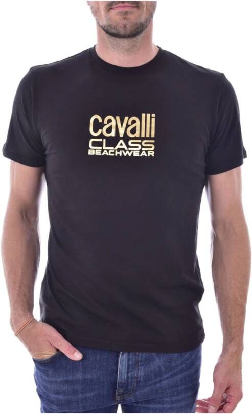 Cavalli Class T-Shirts Zwart Heren