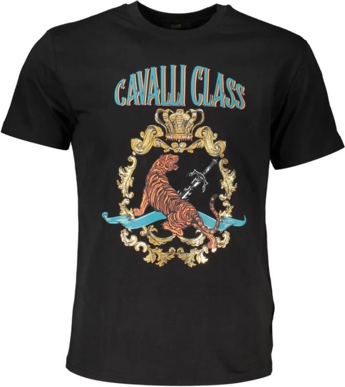 Cavalli Class T-Shirts Zwart Heren