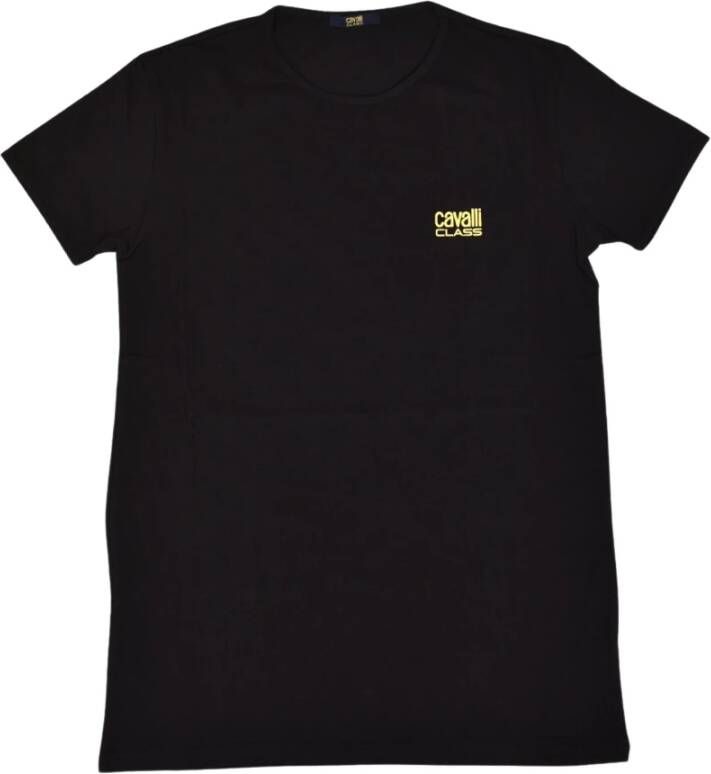 Cavalli Class Zwart Katoenen Crew Neck T-Shirt Black Heren