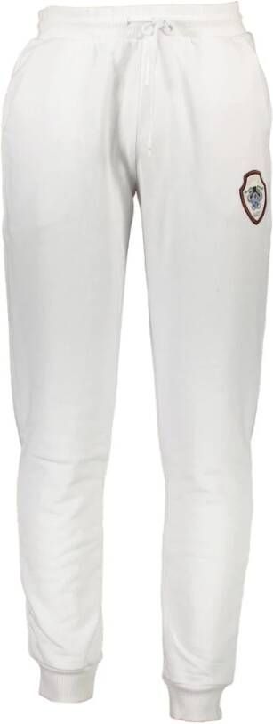Cavalli Class Sportieve witte herenbroek met elastische taille White Heren