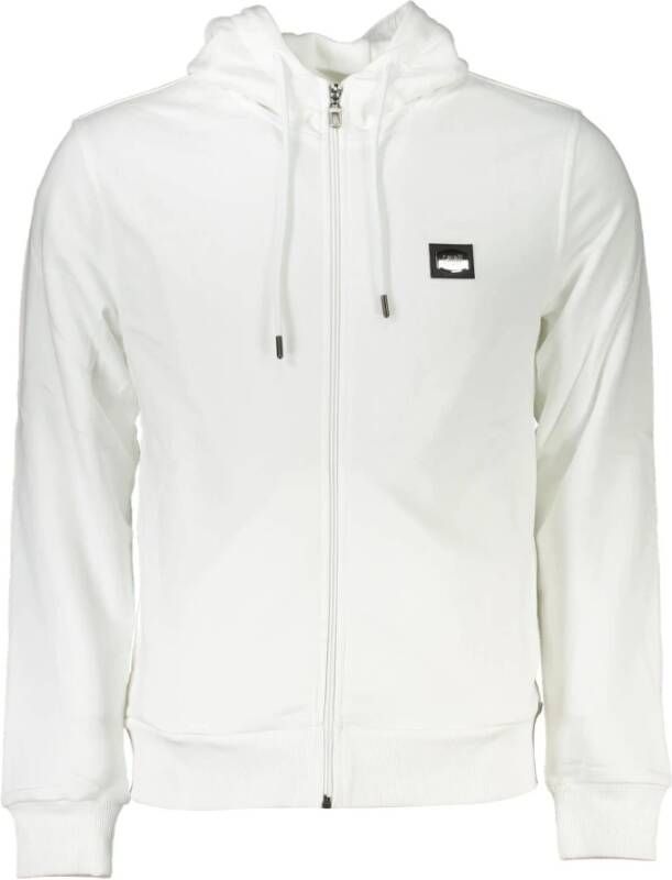 Cavalli Class Elegant wit sweatshirt met capuchon en borduurwerk White Heren