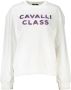 Cavalli Class Witte Katoenen Trui Lange Mouwen Ronde Hals Logo Print Wit Dames - Thumbnail 1