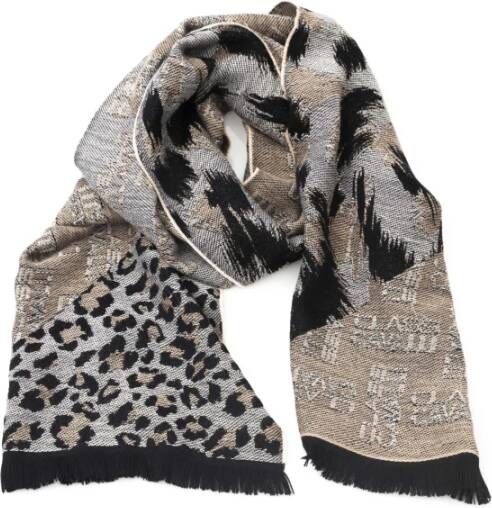 Cavalli Class Animalier Patroon Sjaal Accessoires Beige Heren