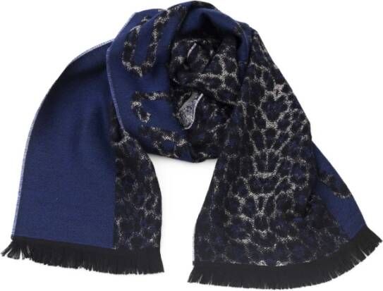 Cavalli Class Animalier Patroon Sjaal Accessoires Blue Heren