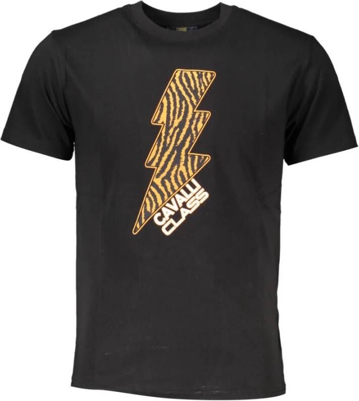 Cavalli Class Zwart T-shirt voor heren korte mouwen regular fit Zwart Heren
