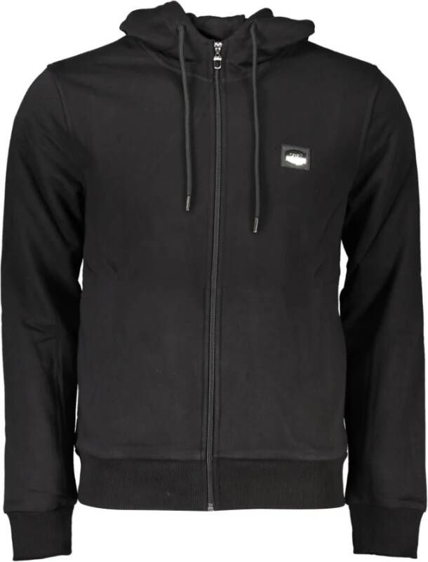 Cavalli Class Zwart sweatshirt met capuchon en rits en elegante details Black Heren