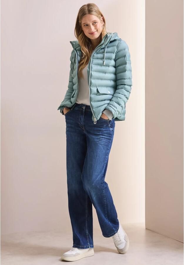 Cecil Gevoerde jas met capuchon en zakken Blue Dames - Foto 3