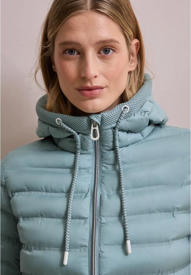 Cecil Gevoerde jas met capuchon en zakken Blue Dames - Foto 4