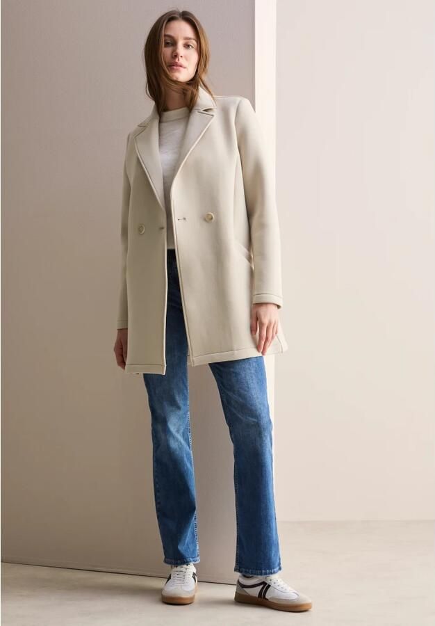 Cecil Scuba Jas met Revers Kraag en Zakken Beige Dames - Foto 4