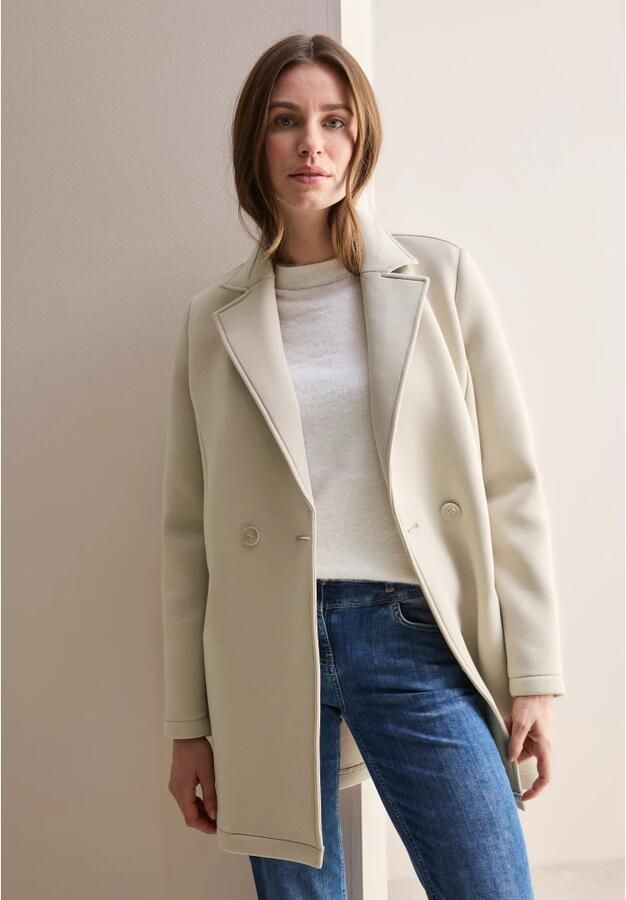 Cecil Scuba Jas met Revers Kraag en Zakken Beige Dames - Foto 7