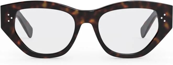 Celine Grote brilmonturen met gedurfde stippen Brown Dames