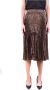 Celine Halflange Rok Luxueuze Wol en Zijde Mix Bruin Dames - Thumbnail 1